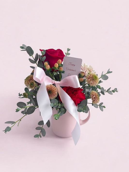 Cup Arrangement with Rose