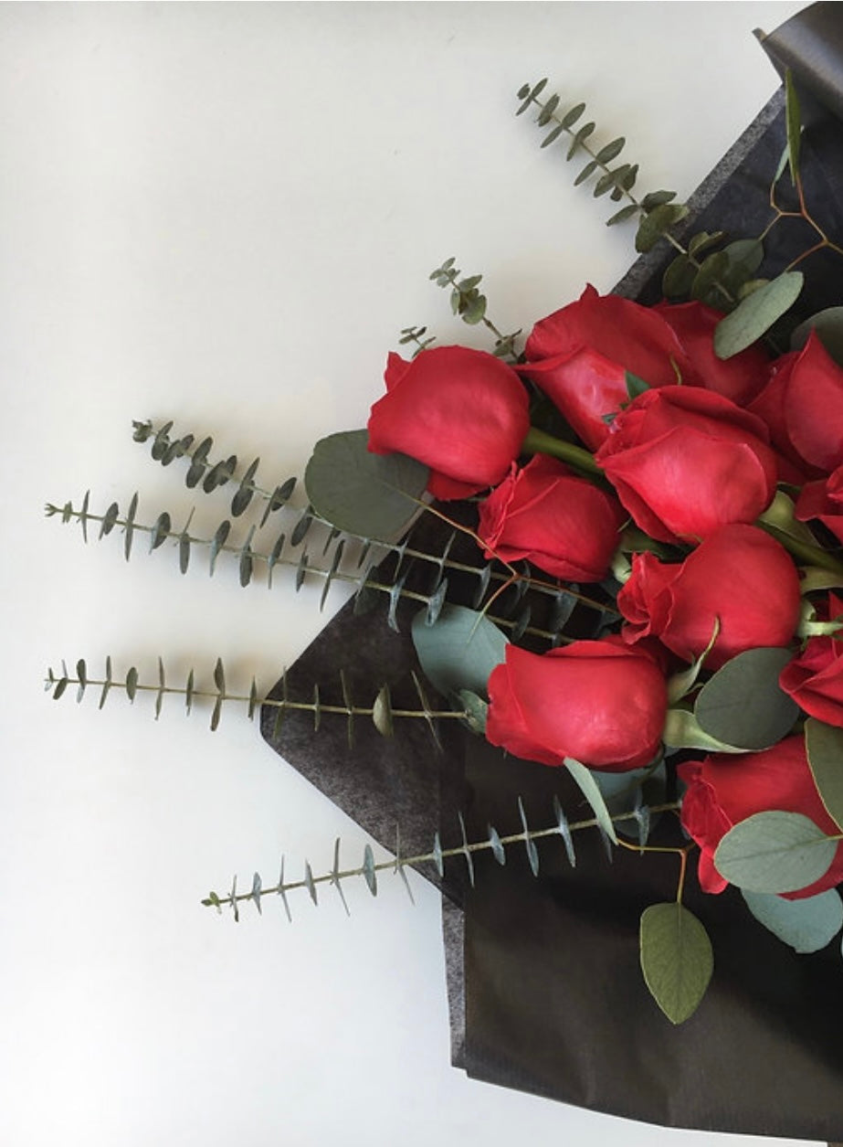 Red Rose and Eucalyptus
